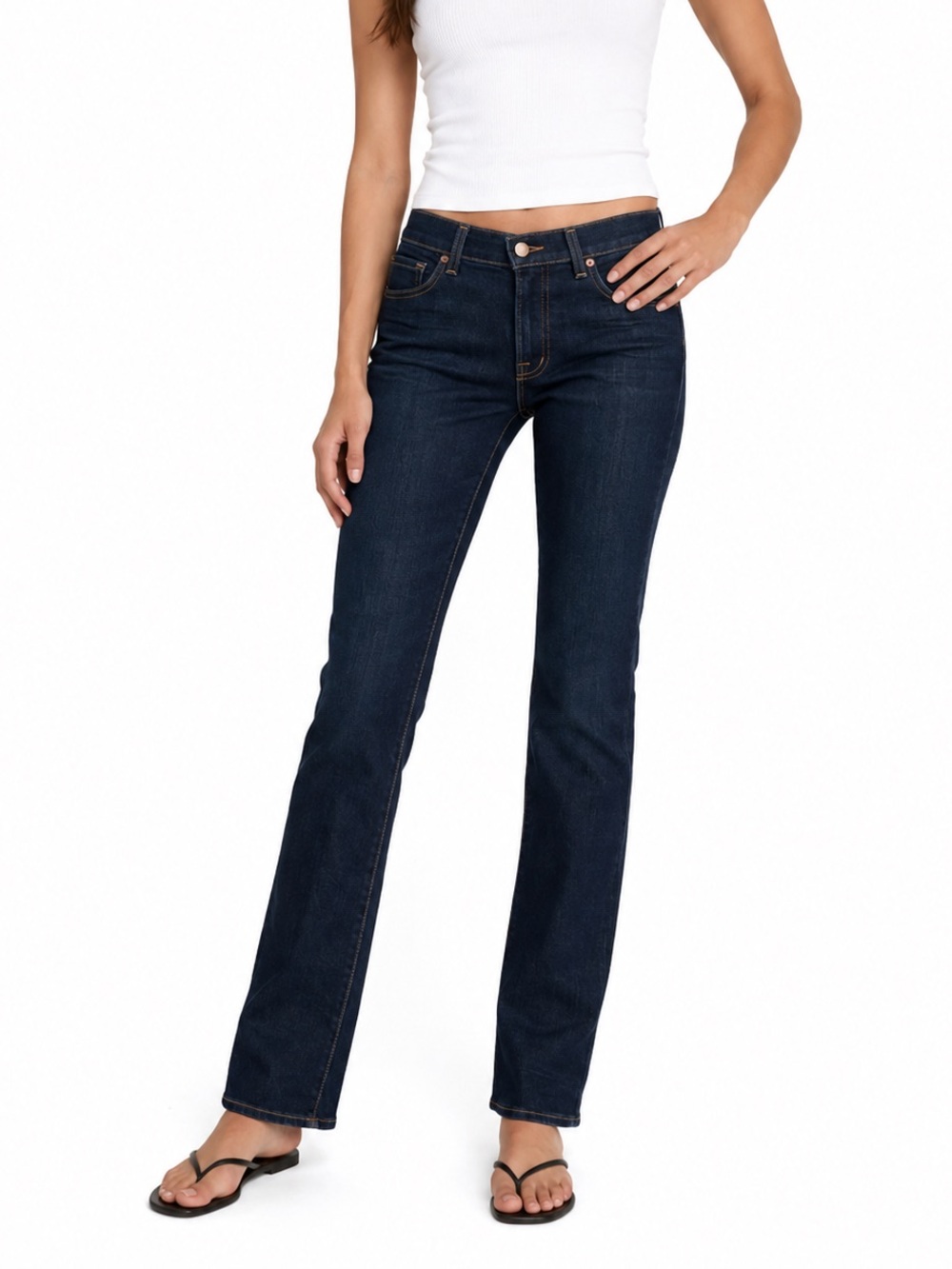 J Brand Cigarette Leg Dark Wash Jeans Sz 29 Minimalist Y2K 90s Designer Denim